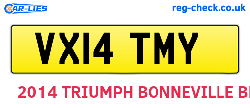 VX14TMY are the vehicle registration plates.