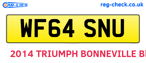 WF64SNU are the vehicle registration plates.