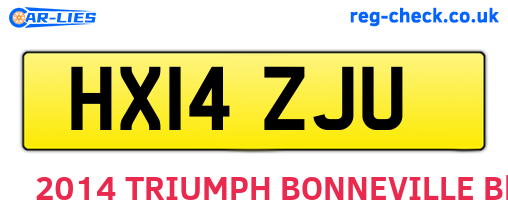 HX14ZJU are the vehicle registration plates.