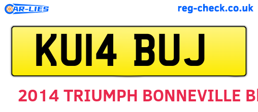 KU14BUJ are the vehicle registration plates.