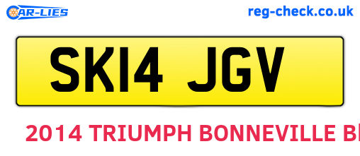 SK14JGV are the vehicle registration plates.