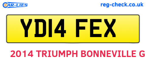 YD14FEX are the vehicle registration plates.