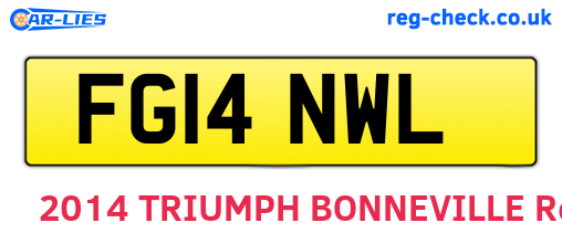 FG14NWL are the vehicle registration plates.