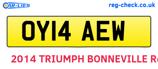 OY14AEW are the vehicle registration plates.