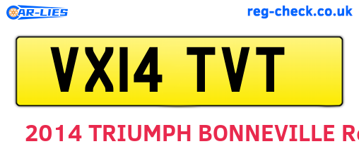 VX14TVT are the vehicle registration plates.