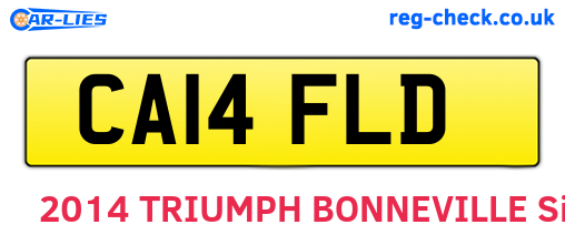 CA14FLD are the vehicle registration plates.