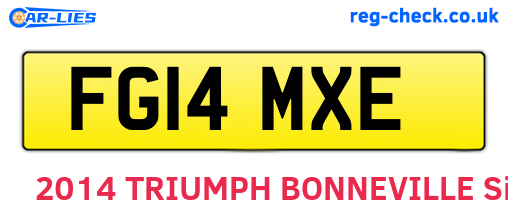 FG14MXE are the vehicle registration plates.