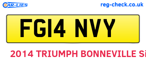 FG14NVY are the vehicle registration plates.