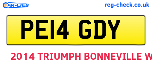PE14GDY are the vehicle registration plates.