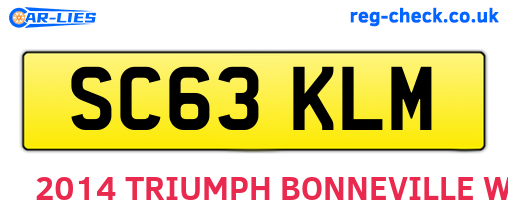 SC63KLM are the vehicle registration plates.