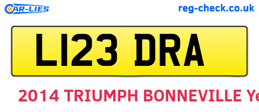 L123DRA are the vehicle registration plates.