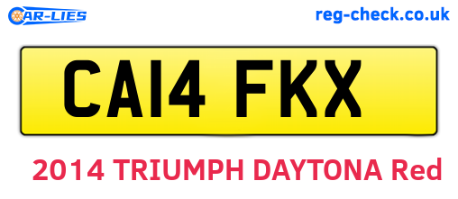 CA14FKX are the vehicle registration plates.