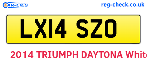 LX14SZO are the vehicle registration plates.