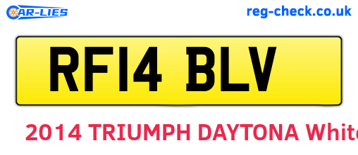 RF14BLV are the vehicle registration plates.