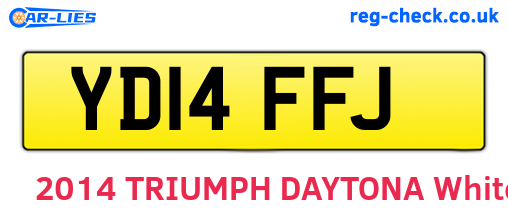 YD14FFJ are the vehicle registration plates.