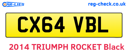 CX64VBL are the vehicle registration plates.