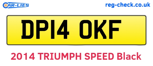 DP14OKF are the vehicle registration plates.