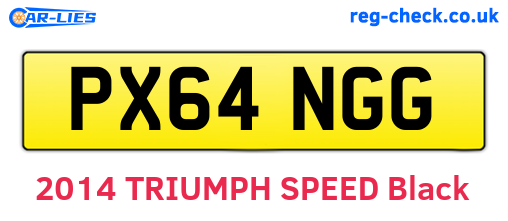 PX64NGG are the vehicle registration plates.