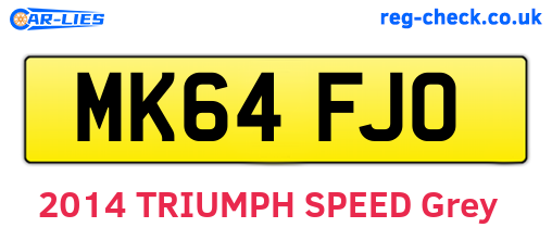 MK64FJO are the vehicle registration plates.