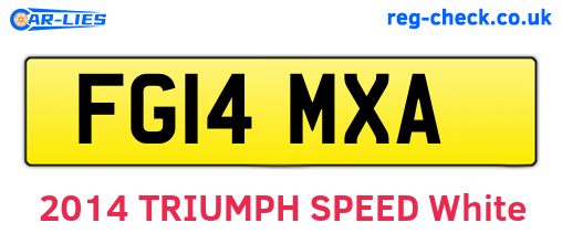 FG14MXA are the vehicle registration plates.