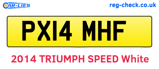 PX14MHF are the vehicle registration plates.