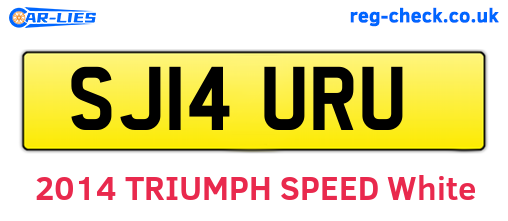 SJ14URU are the vehicle registration plates.