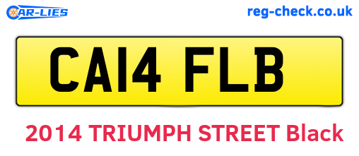 CA14FLB are the vehicle registration plates.