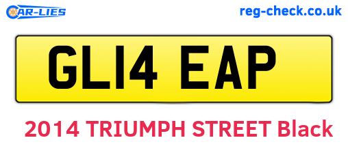 GL14EAP are the vehicle registration plates.