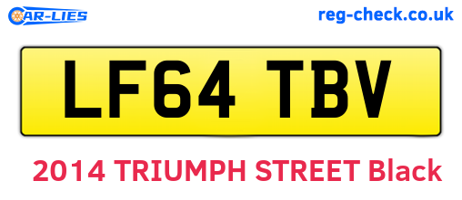 LF64TBV are the vehicle registration plates.