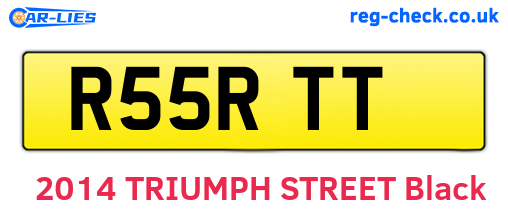 R55RTT are the vehicle registration plates.