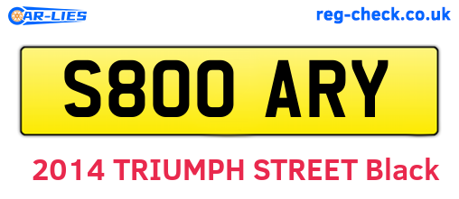 S800ARY are the vehicle registration plates.
