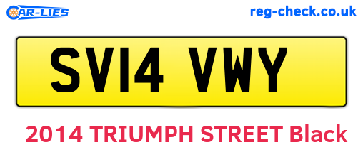 SV14VWY are the vehicle registration plates.