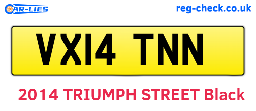 VX14TNN are the vehicle registration plates.