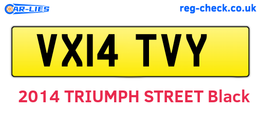 VX14TVY are the vehicle registration plates.