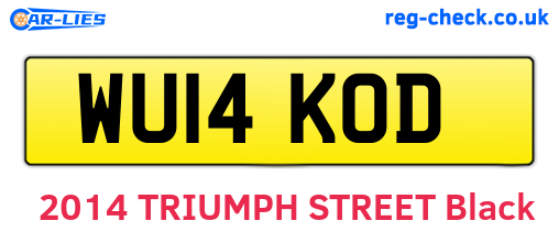 WU14KOD are the vehicle registration plates.