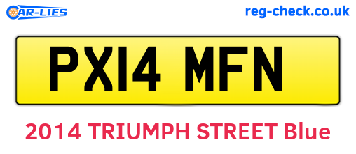 PX14MFN are the vehicle registration plates.