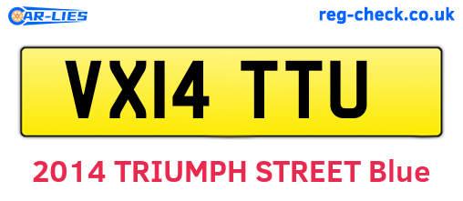VX14TTU are the vehicle registration plates.