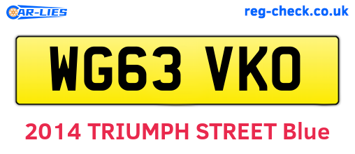 WG63VKO are the vehicle registration plates.
