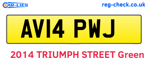 AV14PWJ are the vehicle registration plates.
