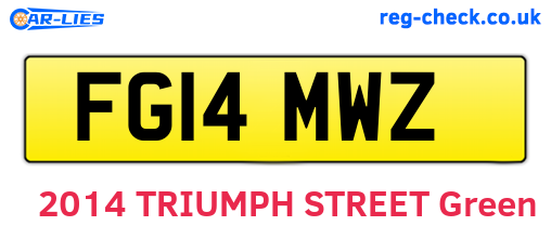 FG14MWZ are the vehicle registration plates.