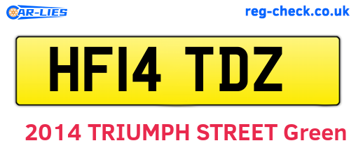 HF14TDZ are the vehicle registration plates.