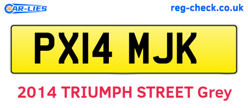 PX14MJK are the vehicle registration plates.