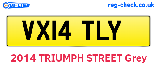 VX14TLY are the vehicle registration plates.