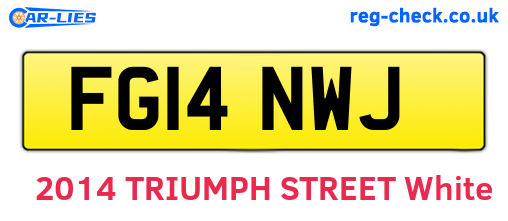 FG14NWJ are the vehicle registration plates.