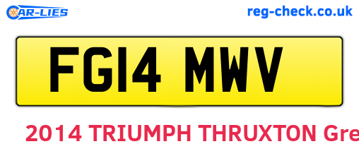 FG14MWV are the vehicle registration plates.