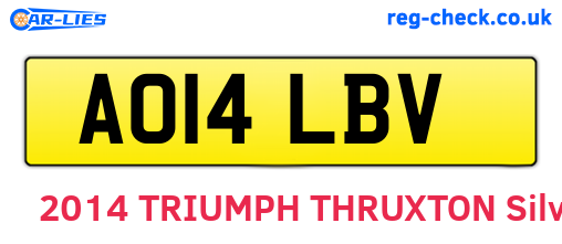 AO14LBV are the vehicle registration plates.