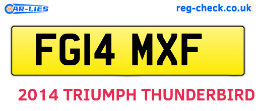 FG14MXF are the vehicle registration plates.