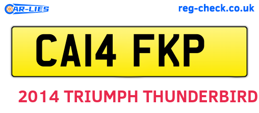 CA14FKP are the vehicle registration plates.
