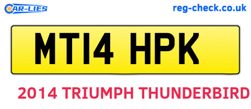MT14HPK are the vehicle registration plates.