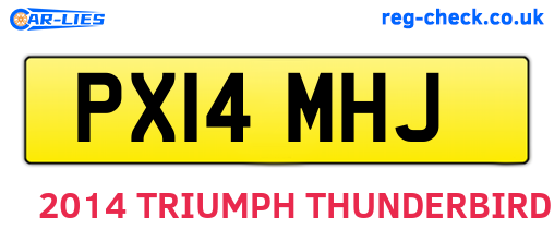 PX14MHJ are the vehicle registration plates.